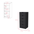 Pemberly Row Set of 4 Engineered Wood Dressers & 2 Nightstands in Black