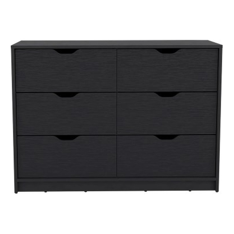 Pemberly Row Set of 3 Engineered Wood Dressers & Nightstand in Black