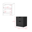Pemberly Row Set of 3 Engineered Wood Dressers & Nightstand in Black