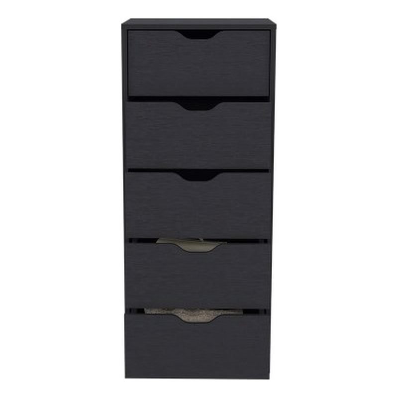 Pemberly Row Set of 3 Engineered Wood Dressers & Nightstand in Black