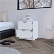 Pemberly Row Set of 2 Modern Engineered Wood Nightstands in White