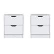 Pemberly Row Set of 2 Modern Engineered Wood Nightstands in White