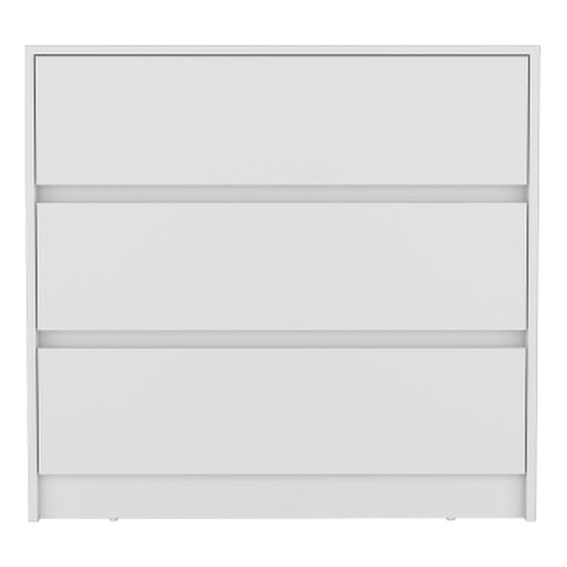 Pemberly Row Set of 3 Engineered Wood Dresser & 2 Floating Nightstands in White