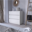 Pemberly Row Set of 3 Engineered Wood Dresser & 2 Floating Nightstands in White