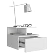 Pemberly Row Set of 2 Engineered Wood Dresser & Floating Nightstand in White