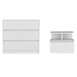 Pemberly Row Set of 2 Engineered Wood Dresser & Floating Nightstand in White