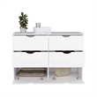 Pemberly Row Set of 2 Modern Engineered Wood Dressers in White