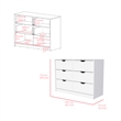 Pemberly Row Set of 3 Engineered Wood Dresser & 2 Nightstands in White