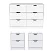 Pemberly Row Set of 3 Engineered Wood Dresser & 2 Nightstands in White