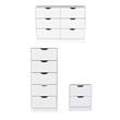 Pemberly Row Set of 3 Engineered Wood Dressers & Nightstand in White
