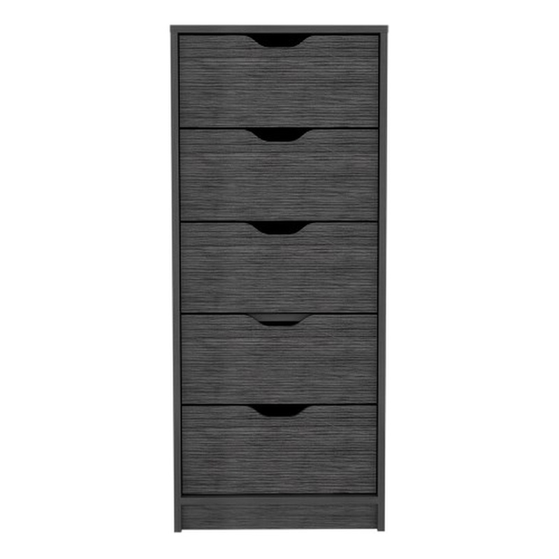 Pemberly Row Set of 3 Wood Dresser & 2 Floating Nightstands in Smoky Oak