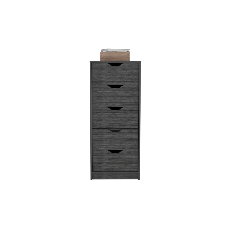Pemberly Row Set of 2 Engineered Wood Dresser & Floating Nightstand in Smoky Oak