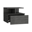 Pemberly Row Set of 2 Engineered Wood Dresser & Floating Nightstand in Smoky Oak