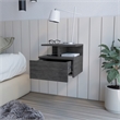 Pemberly Row Set of 2 Engineered Wood Dresser & Floating Nightstand in Smoky Oak