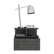 Pemberly Row Set of 2 Engineered Wood Dresser & Floating Nightstand in Smoky Oak