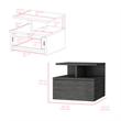Pemberly Row Set of 2 Engineered Wood Dresser & Floating Nightstand in Smoky Oak