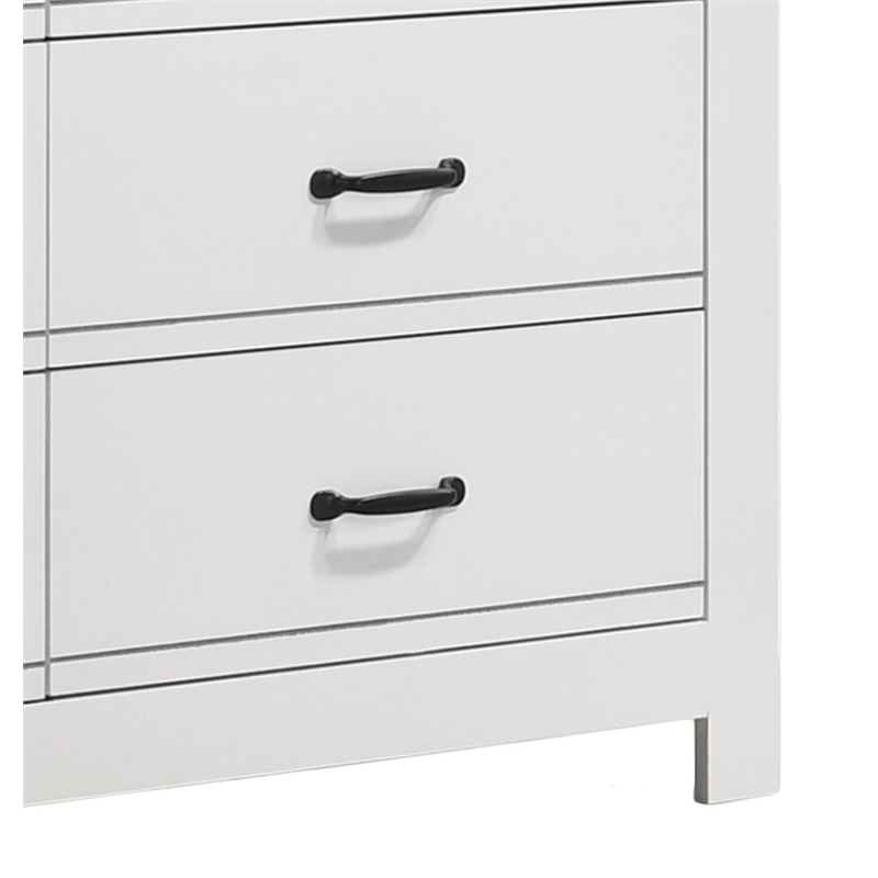 Pemberly Row Set of 2 Engineered Wood Nightstand & Double Dresser in White