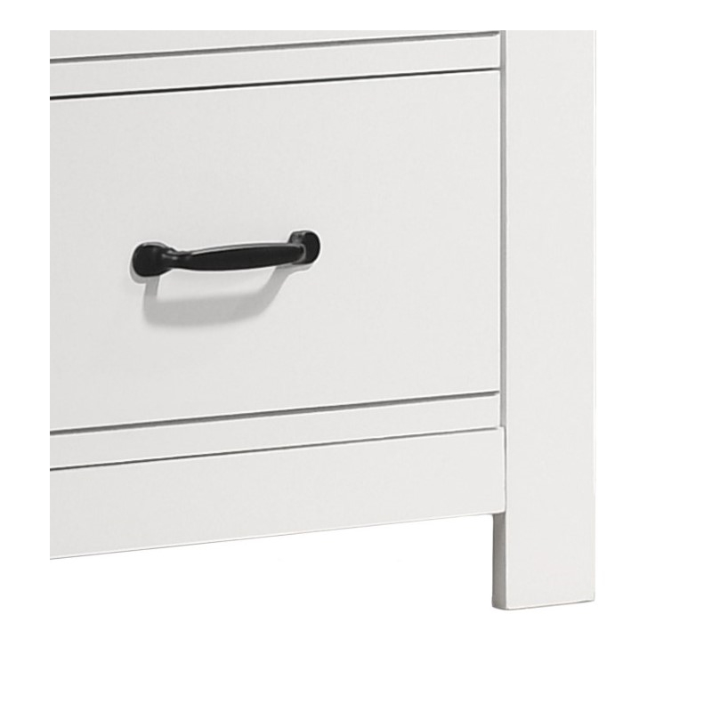 Pemberly Row Set of 2 Engineered Wood Nightstand & Double Dresser in White