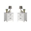 Pemberly Row Set of 2 2-Drawer Engineered Wood Nightstands in White