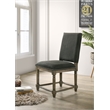 Pemberly Row Contemporary Set of 4 Gray Fabric Dining Chairs with Nailhead Trim
