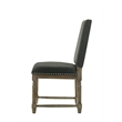 Pemberly Row Contemporary Set of 4 Gray Fabric Dining Chairs with Nailhead Trim