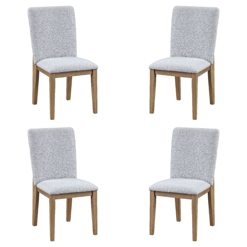 Pemberly Row Contemporary Set of 4 Gray Linen Fabric Dining Chairs