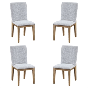 Pemberly Row Contemporary Set of 4 Gray Linen Fabric Dining Chairs