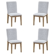 Pemberly Row Contemporary Set of 4 Gray Linen Fabric Dining Chairs