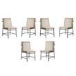 Pemberly Row Contemporary Set of 6 Oak Finish Wood Dining Chairs with Metal Legs