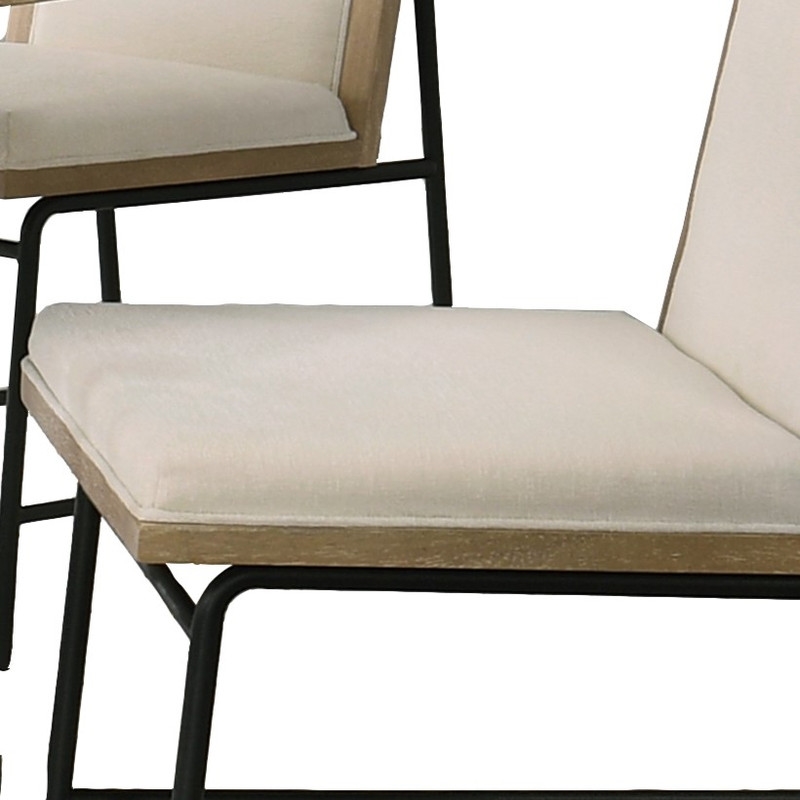 Pemberly Row Contemporary Set of 4 Oak Finish Wood Dining Chairs with Metal Legs