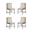 Pemberly Row Contemporary Set of 4 Oak Finish Wood Dining Chairs with Metal Legs
