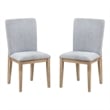 Pemberly Row Contemporary Set of 6 Gray Linen Fabric and Oak Dining Chairs