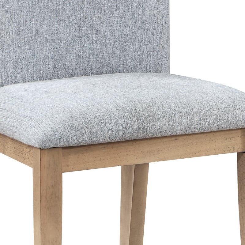 Pemberly Row Contemporary Set of 6 Gray Linen Fabric and Oak Dining Chairs