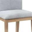 Pemberly Row Contemporary Set of 6 Gray Linen Fabric and Oak Dining Chairs