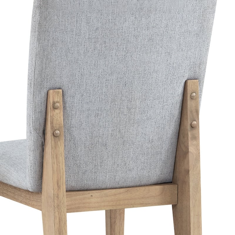 Pemberly Row Contemporary Set of 6 Gray Linen Fabric and Oak Dining Chairs