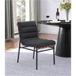 Pemberly Row Set of 4 Dark Gray Boucle Fabric Dining Chairs with Black Iron Legs