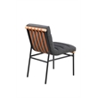 Pemberly Row Set of 4 Dark Gray Boucle Fabric Dining Chairs with Black Iron Legs