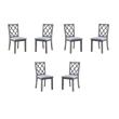 Pemberly Row Contemporary Set of 6 Gray Cross Back Side Dining Chairs