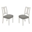 Pemberly Row Contemporary Set of 6 White and Gray Wood Dining Side Chairs