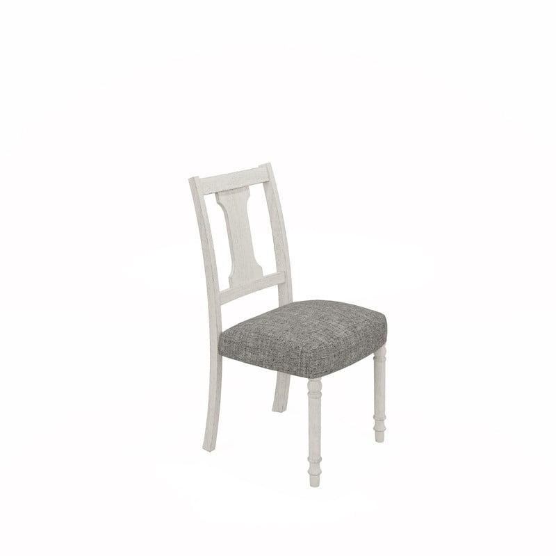 Pemberly Row Contemporary Set of 6 White and Gray Wood Dining Side Chairs