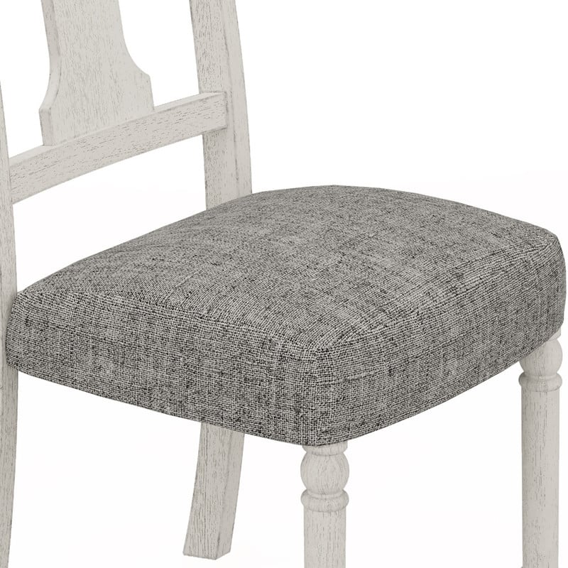Pemberly Row Contemporary Set of 6 White and Gray Wood Dining Side Chairs