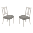 Pemberly Row Contemporary Set of 4 White and Gray Wood Dining Side Chairs