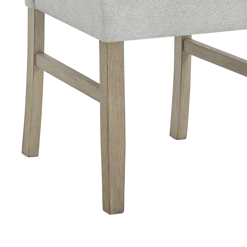 Pemberly Row Set of 6 Light Oak Wood Dining Side Chairs with Light Gray Fabric