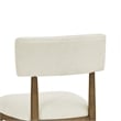 Pemberly Row Set of 6 Walnut Oak Wood Dining Side Chairs w/ Beige Sherpa Fabric