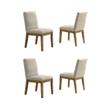 Pemberly Row Set of 4 Driftwood Contemporary Beige Fabric Dining Chairs