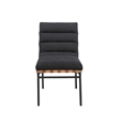 Pemberly Row Set of 6 Black Boucle Fabric Dining Chairs with Black Iron Legs