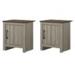 Pemberly Row Set of 2 Gray Oak End/Side Tables/Nightstands with Cabinet Door