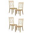 Pemberly Row Contemporary Wood Dining Room Side Chair in Buttermilk (Set of 4)