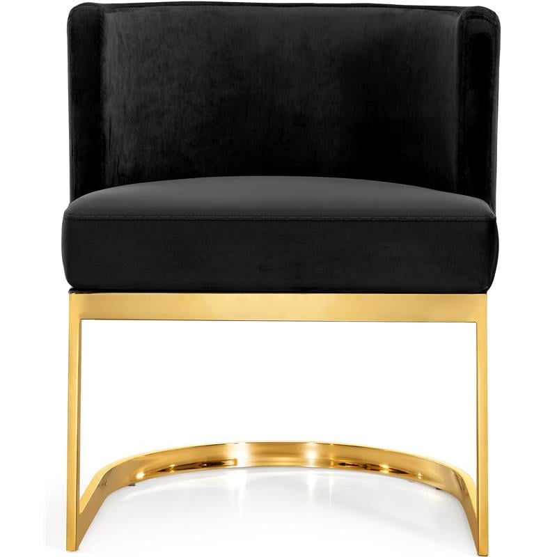 Pemberly Row Contemporary Black Upholstered Velvet Dining Chair