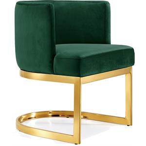 Pemberly Row Contemporary Green Upholstered Velvet Dining Chair